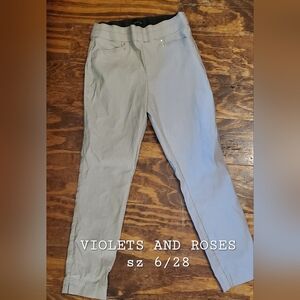 Violets and Roses Women's Skinny Gray Pants